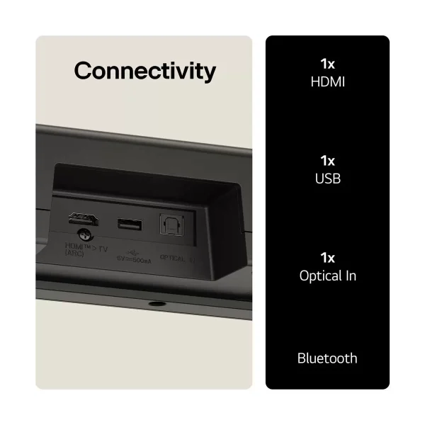 LG 4.1 Channel Soundbar and Wireless Subwoofer with Bluetooth US40TR - Image 7