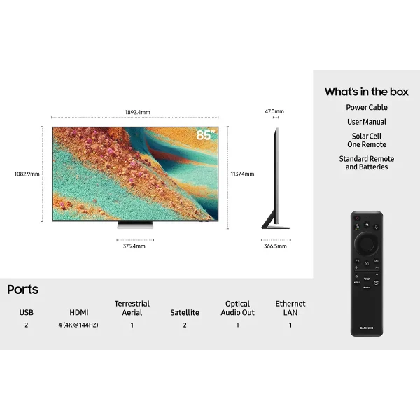 Samsung QE85QN85FAUXXU 85 Inch Neo QLED 4K Ultra HD Smart TV - Image 8