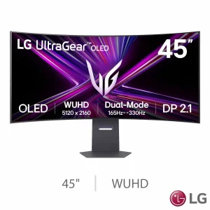 LG UltraGear 45 Inch 165Hz WUHD Curved OLED Gaming Monitor, 45GX950A-B.AEK