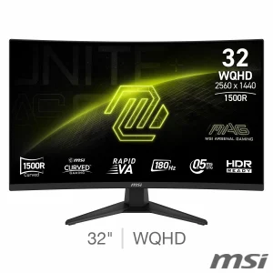 MSI 321CQF E18 32 Inch WQHD 180Hz VA Gaming Monitor, 9S6-3DE04T-003