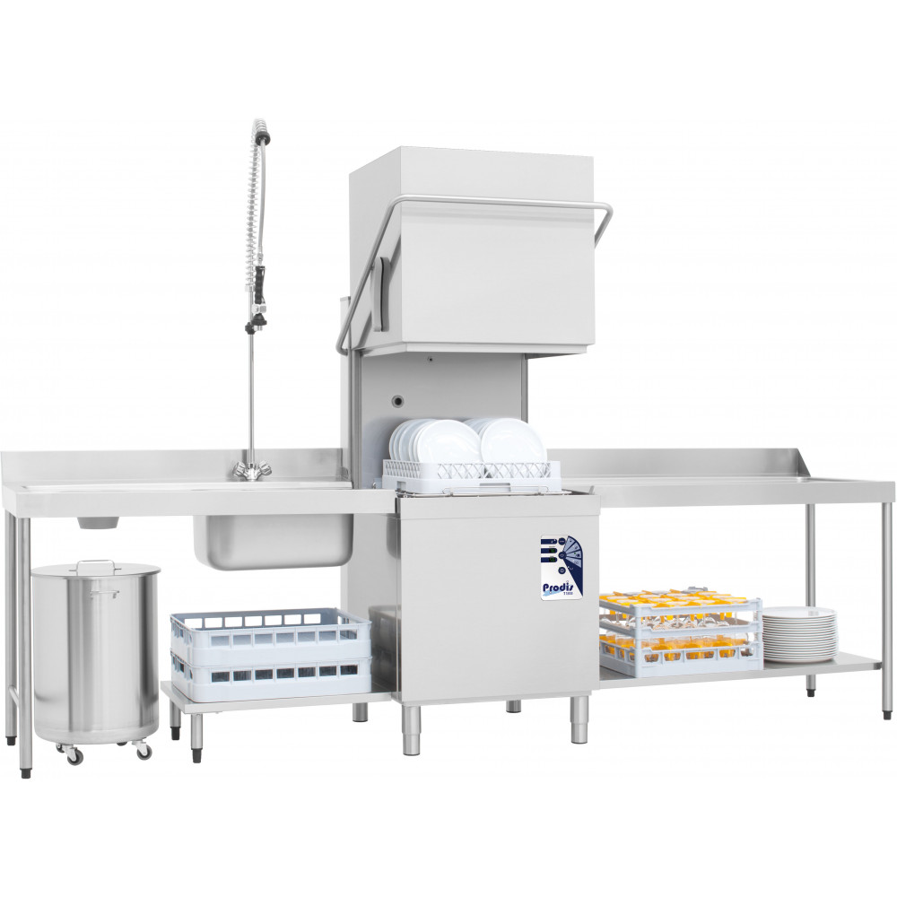 Prodis T1515PBT Heavy Duty 600 x 500mm Basket Air Break Tank Hood Dishwasher, Drain Pump