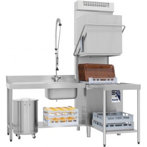 Prodis T1515BT-HR Heavy Duty, Heat Recovery, 600 x 500mm Basket Air Break Tank Hood Dishwasher, Gravity Drain
